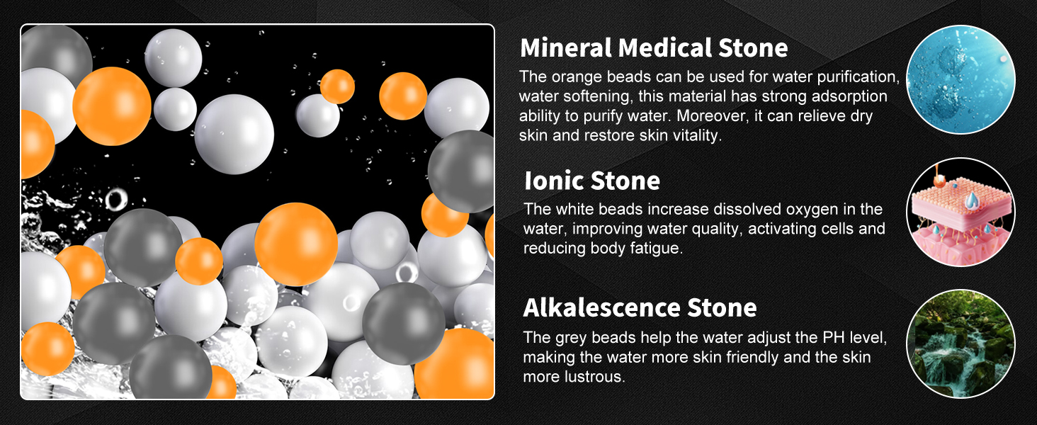 3 kind of mineral filter beads