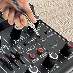 Professional Wireless DJ Audio Mixer - 4-Channel Bluetooth DJ Controller Sound Mixer - USB Audio