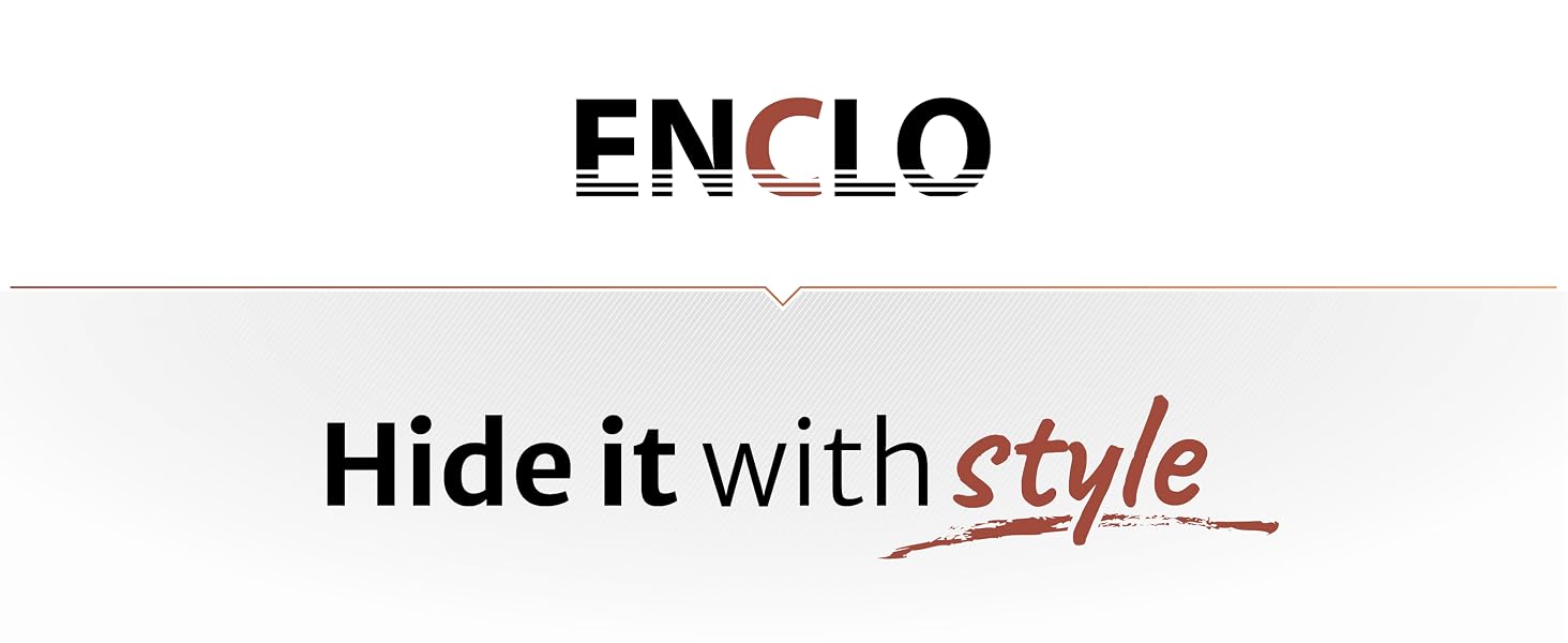 Enclo Privacy Screens brand graphic introducing outdoor privacy screen products