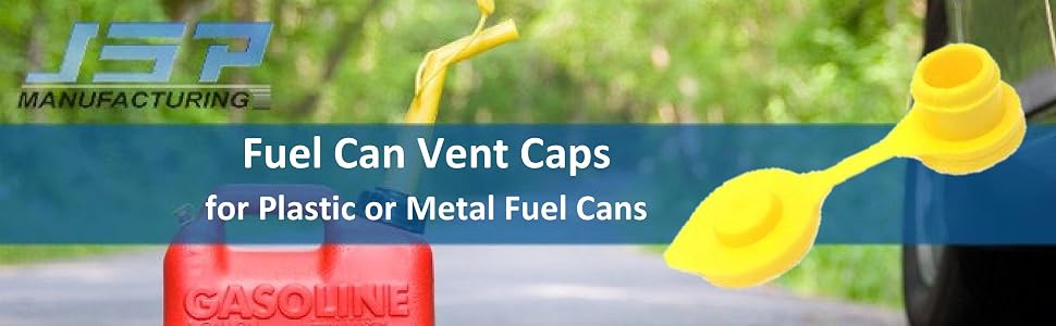 Large fuel can jug vent big yellow red black white plastic metal