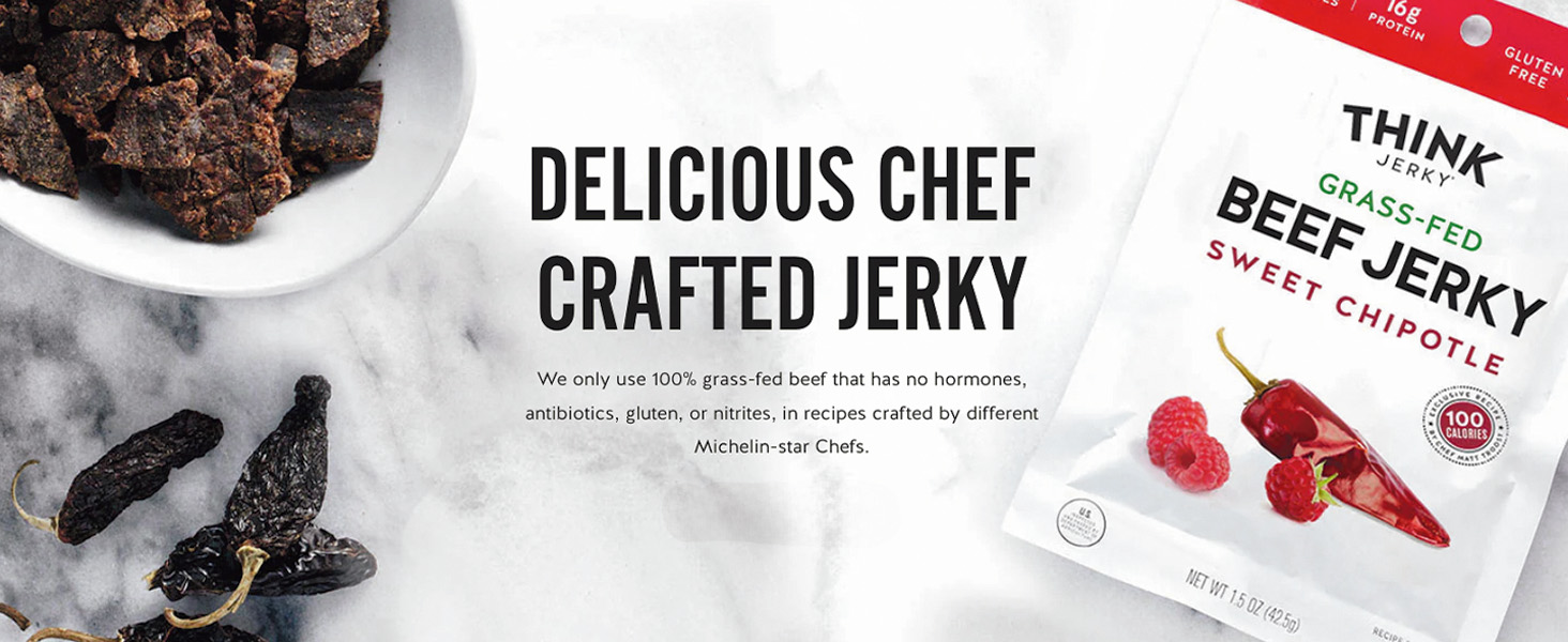 sweet chipotle think jerky beef turkey meat snacks