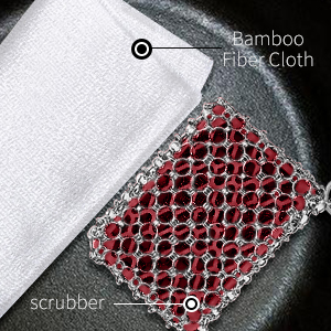 chainmail scrubber for lodge cast iron pan lodge skillet scraper mesh cleaner for steel pan cleaning