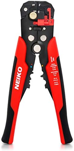 NEIKO 02037A Compact Wire Stripper | 4-in-1 Multi Purpose Electricians Pliers | Wire Crimper, Cutter and Gripper | 12-20 AWG Wire Service Tool | Crimps Insulated & Non-Insulated | Electrical Stripping
