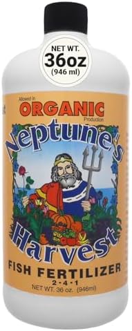 Neptune's Harvest Fish Fertilizer (2-4-1) - Organic Liquid Plant Fertilizer - Fish Hydrolysate for Vegetables, Flowers, Fruit, Trees, Grass - Indoor and Outdoor Plant Food (Gallon)