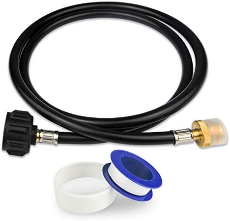 KOMAN 5FT Propane Hose Adapter 1lb to 20lb, Propane Tank Aapter, Converter for Buddy Heaters, Coleman Camping Stove, Weber Q/Blackstone Griddle Grill