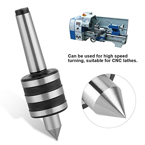 MT2 Live Revolving Center for Lathe Tailstock Machine | Bearing Steel, 55-60HRC Pointed Part 45-50HRC Main Part Quenching Hardness, 0.01 Accuracy