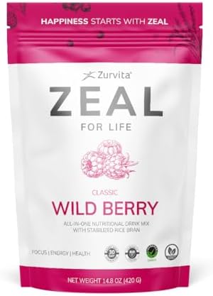 Zurvita - Zeal for Life Wild Berry Wellness Drink Mix - 420 g | Contains Vitamins, Minerals, Antioxidants, Plant Nutrients, Digestive Enzymes, And Phytonutrients For Daily Nutrition