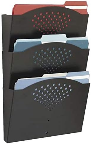 Safco Wall Mounted Literature Organizer, Single Pocket Rack for Documents Paper Magazines and More, Steel, Black