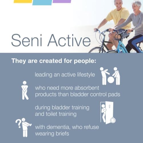 Seni Active Super Plus Unisex Adult Incontinence Underwear, 22-33 in, 88 ct | Pull On Disposable Overnight Underwear for Men & Women