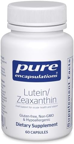 Pure Encapsulations Lutein & Zeaxanthin - Supports Overall Vision* - Maintains Macular Pigment & Eye Health* - Antioxidant Support* - Vegan-Friendly & Non-GMO - 60 Capsules | Supplement to Support Overall Vision Function and the Macula*, Supports Optical…