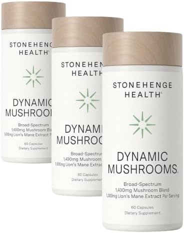 Stonehenge Health Dynamic Mushrooms® | Lions Mane+ Brain, Memory, Focus