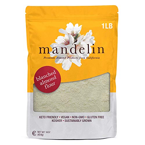 Mandelin Grower Direct Pure Blanched Almond Flour (1 lb), Super Fine, Non-GMO, Gluten Free, Vegan, Keto, Plant Based Diet Friendly