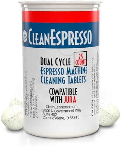 CleanEspresso - 25 Cleaning Tablets Designed For Jura Coffee Machines - 3.5g Dual Cycle Espresso Machine Cleaning Tablets for Jura Espresso Machines
