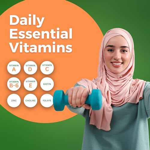 Zaytun Vitamins Halal Adult Multivitamin Gummies for Men, Women, Complete Everyday Nutritional Support with Biotin, Vegan, Natural Fruit Flavors