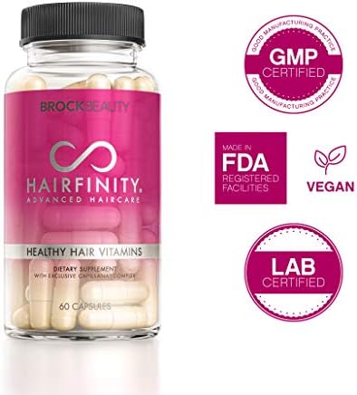Hairfinity Hair Vitamins - Scientifically Formulated with Biotin, Amino Acids, and a Vitamin Supplement that Helps Support Hair Growth - Vegan - 60 Veggie Capsules (1 Month Supply)