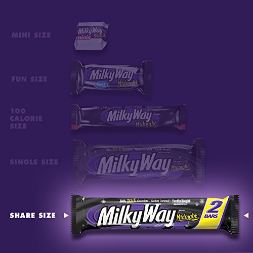 MILKY WAY Midnight Dark Chocolate Candy Bars, Sharing Size, 24-Count Box | Snack-ready dark chocolate bars, chocolate bar, 2.83-Ounce, sharing size, 24-count box, midnight milky way candy bars bulk