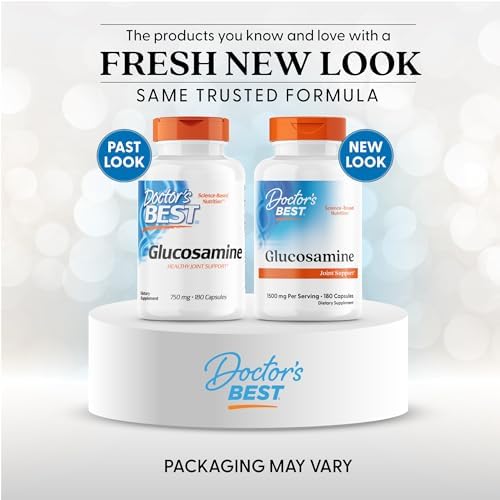 Doctor's Best Glucosamine Supplement for Men & Women - Glucosamine 1500mg Per 2 Capsules, Joint Health Support for Adults, Gluten Free, Non GMO