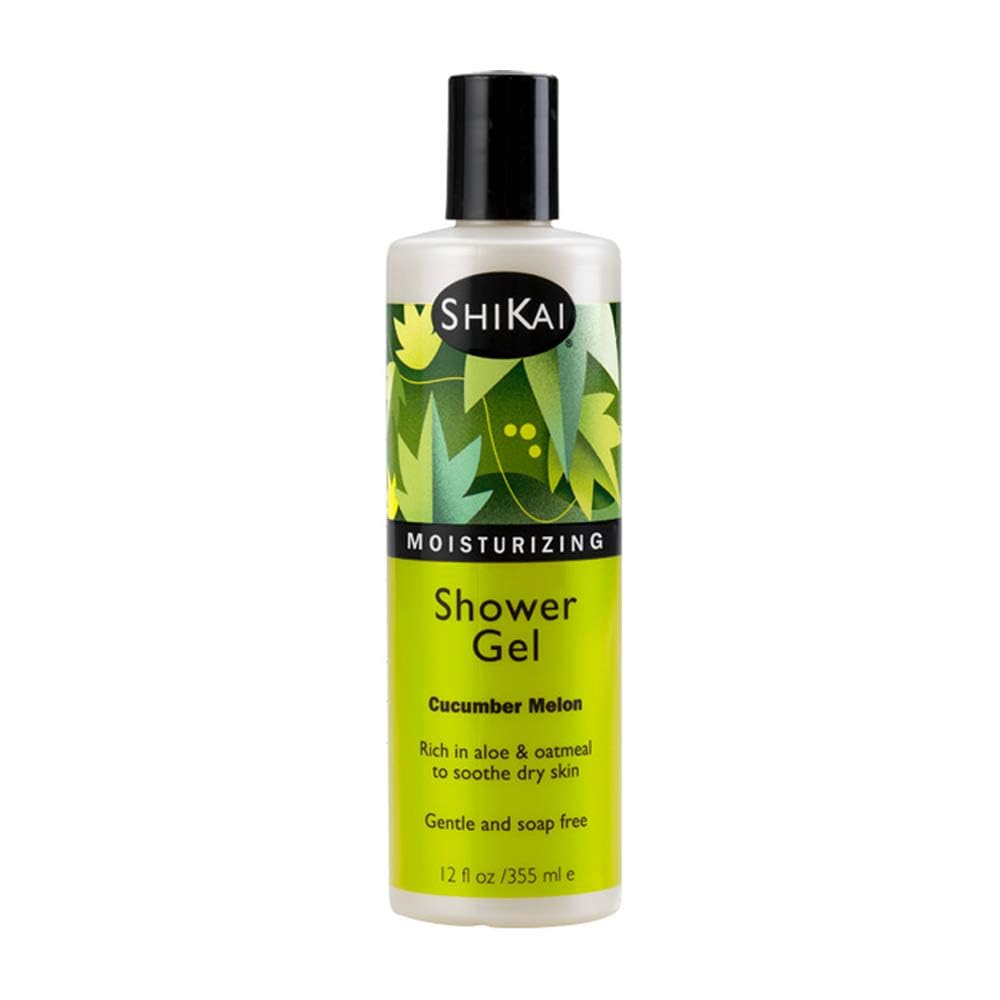 ShiKai Daily Moisturizing Shower Gel (Sandalwood, 12oz, Pack of 3) | Gentle Formula | Aloe Vera & Oatmeal for Soft, Healthy Skin | Dry Skin Relief