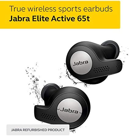 Jabra Elite Active 65t Alexa Enabled True Wireless Sports Earbuds with Charging Case – Titanium Black (Renewed)