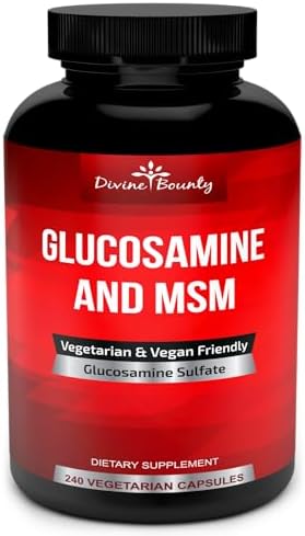 Divine Bounty Glucosamine Sulfate 2000mg with MSM, 240 Small Capsules | Joint Support Supplement with No Shellfish or Harmful Additives