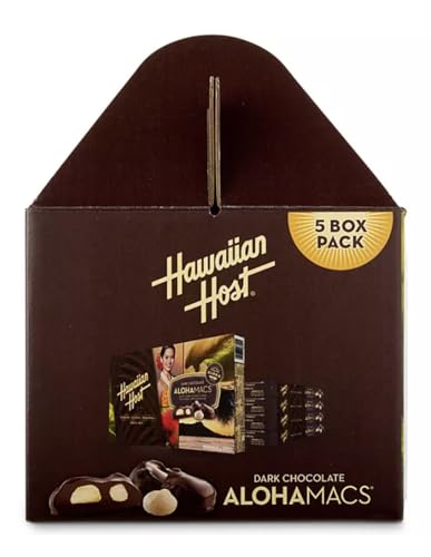 Dark Chocolate Covered Macadamia Nuts by Hawaiian Host, 5 Box Tote - 5 ounces
