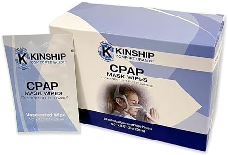 Travel CPAP Mask Cleaning Wipes, Towelettes, Unscented and Lint Free Cleanser to Clean Filters, Tubes and BIPAP Machines, Individually Wrapped,