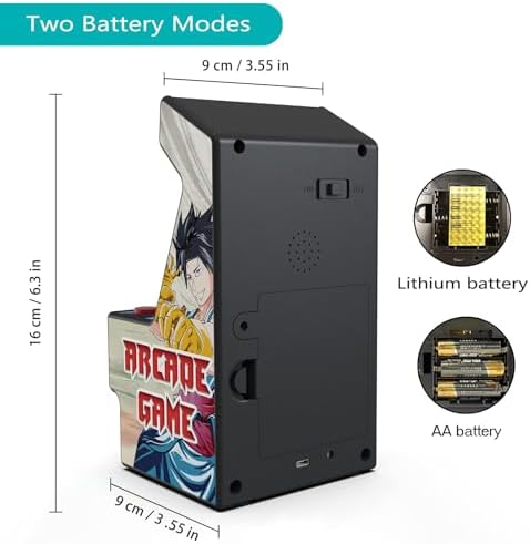 Mini Arcade Machine, Built in 156 Classic Retro Games, 2.8 Inch Screen | 156 Classic 16-Bit Video Games, Handheld Game Console, Rechargeable Battery, Support for TV Output, Birthday Present for kids