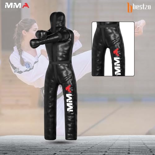 Bestzo MMA Grappling Dummy for Adult,Wrestling Dummy Jiu Jitsu, Judo Punching Bag Sparring Self Defense Training Dummy Black - Unfilled