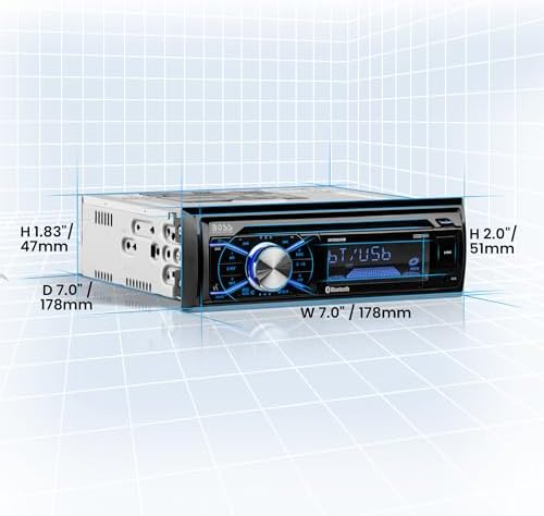 BOSS Audio Systems 508UAB Single DIN Bluetooth Car Stereo, CD Player, USB