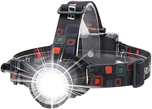 BORUIT RJ-2166 Super Bright LED Headlamp with White Light, 3 Modes Adjustable Headlight Flashlight, IPX4 Waterproof Head Torch Great for Running