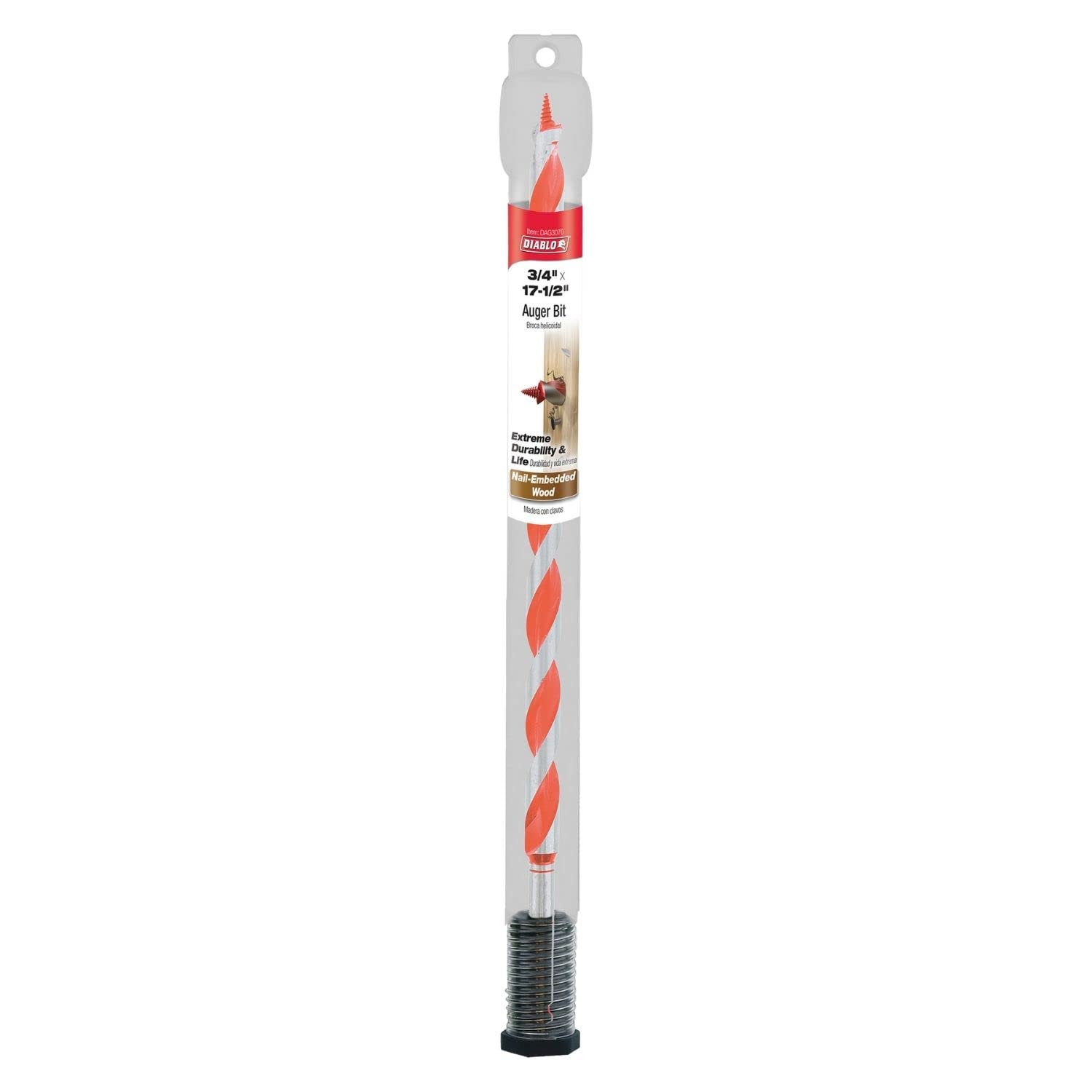 Diablo Auger Bit - 3/4" Diameter, 7/16" Hex Shank, 17-1/2" Length