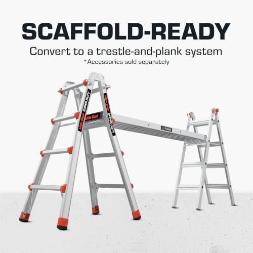 Little Giant Super Duty, 22 ft Multi-Position Ladder, 10403 | Aluminum Multi-Position Ladder, Type IAA 375 lbs. Weight Rating