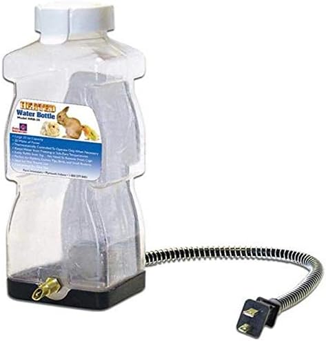 Farm Innovators HRB-20 Heated 32-Oz Water Bottle for Small Animals | Thermostatically controlled to operate only when necessary, for rabbits, guinea pigs, birds, and small rodents, 20W