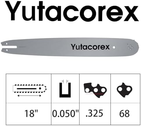 18inch Chainsaw Guide Bar and Chain Combo, Replacement Accessories Fits Stihl MS230, MS 230C, MS241 C-M, MS250, MS250C, MS250 C-BE, MS251, MS251C