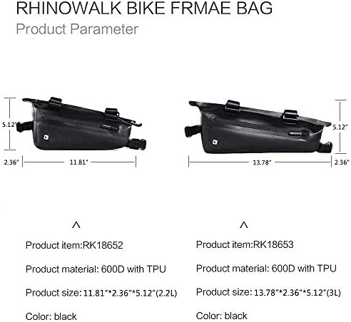 Rhinowalk Professional Cycling Accessories - Waterproof Triangle Bag for Bike Frame, Under Tube Pouch