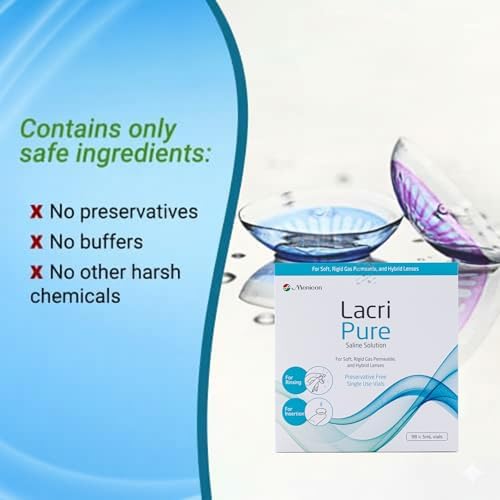 Menicon LacriPure Saline Contact Lens Solution 5ml 98 vials 3 Months Supply