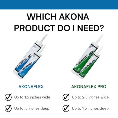 Akonaflex Self-Leveling Concrete Repair, 10 Ounces | Concrete Caulk Compound, Self-Leveling Expansion Joint Sealant, Filler for Repairing Cracks, Floors