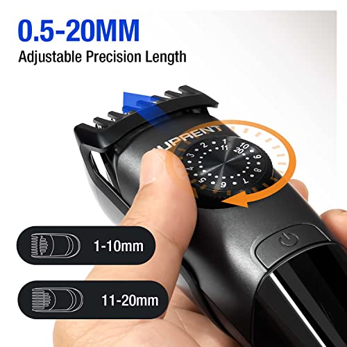 SUPRENT Beard Trimmer for Men Waterproof- IPX7 Professional Mustache Trimmer- 39 Built-in Adjustable Precise Lengths- Cordless USB C Rechargeable &