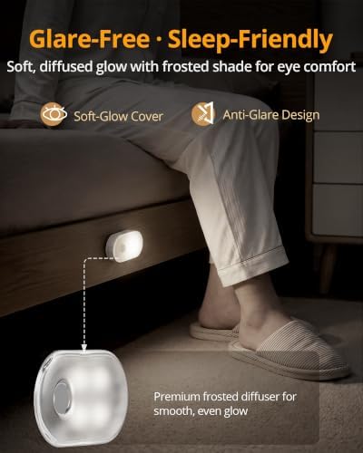 Lyridz Rechargeable Battery Night Light with Motion Sensor, 4-Pack