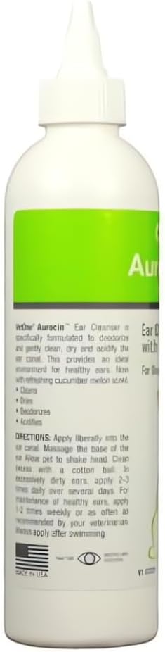 Vet One Aurocin cm Ear Cleanser (Cucumber Melon) with Aloe 8oz