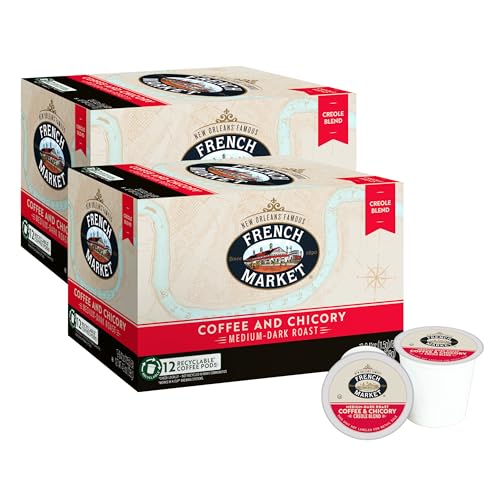 French Market Streetcar Blend Dark Roast Single Serve Coffee Pods, 12ct Box (Pack of 6)