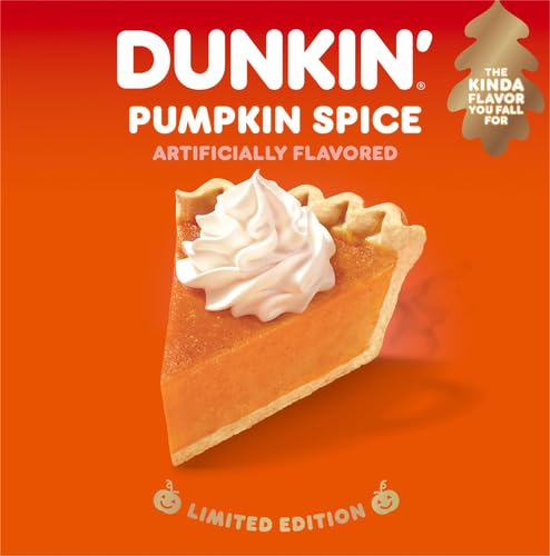 Dunkin’ Pumpkin Spice Artificially Flavored Coffee, 10 Keurig K-Cup Pods | Limited edition fall flavor, Notes of cinnamon & nutmeg sweetness