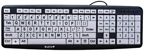 Large Print Computer Keyboard | Visually Impaired Keyboard | High Contrast Black and White Keys Makes Typing Easy | Perfect for Seniors and Those