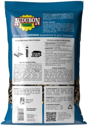 Audubon Park Songbird Blend Wild Bird Food, Bird Food for Outside Feeders, 14-Pound Bag | Year-round outdoor bird food for outside feeders