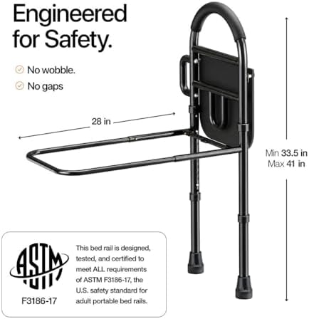 Medical king Bed Rails for Elderly Adults Safety Bed Assist Rails for Seniors with Adjustable Heights ASTM Approved Easy to get in or Out of Bed