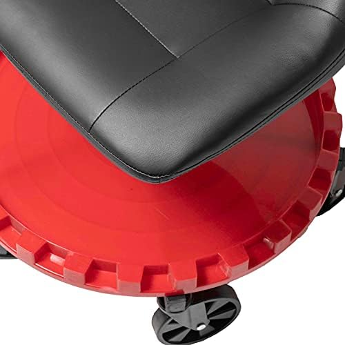 Traxion 2-230 Monster Rolling Padded Mechanic Stool Seat Garage Shop Roller Work Chair with Wheels and Tool Tray, Heavy-Duty 400-lb Capacity