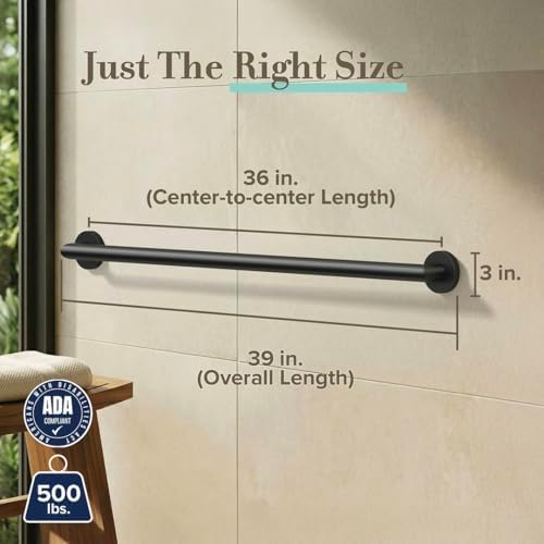 Gatco 970 Glam Shower Grab Bar, 12 Inch, ADA Compliant Stainless Steel, Satin Nickel, Wall Mounted Bathroom Handrail