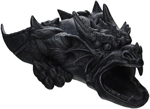 Design Toscano Roland the Gothic Gargoyle Gutter Guardian Rain Downspout Extension Outdoor Statue, 10 Inch Long, Cast Stone Resin, Grey Stone Finish