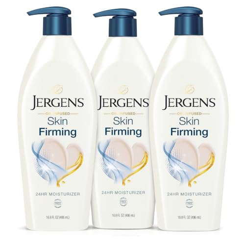 Jergens Skin Firming Body Lotion for Dry to Extra Dry Skin, Skin Tightening Cream with Collagen and Elastin, Dermatologist Tested, Hydralucence Blend Formula, 16.8 Oz | Tightening Cream for Dry Skin, Smoothes and Tones, Collagen and Elastin Formula, Derm…
