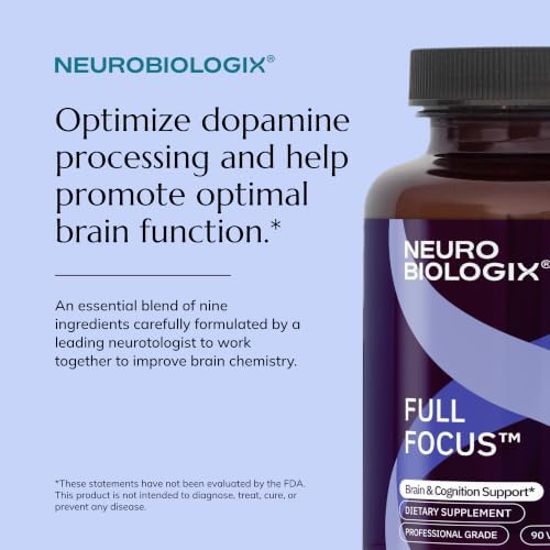 Neurobiologix Full Focus, Brain & Mood Support Supplement, 90 Capsules | Memory & Cognitive Function, Green Coffee Bean, Bacopa & SAM-E
